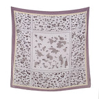 110*110cm Satin Square Scarf Women Big Size Shawl Ink Wash Style Luxury Design Scarf Floral Printed Handkerchief Damask Hijab