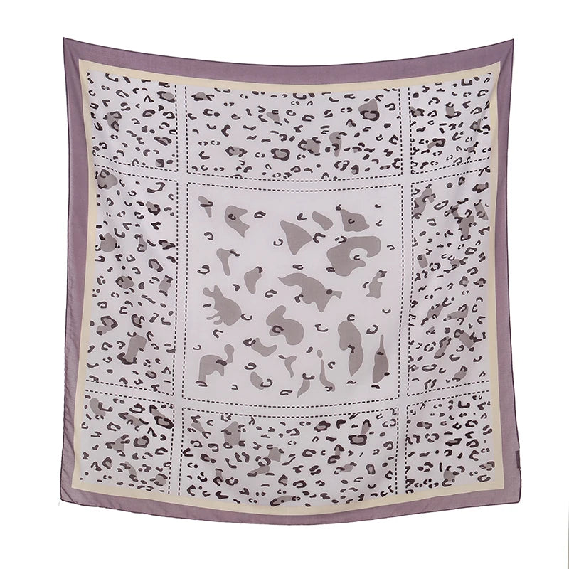 110*110cm Satin Square Scarf Women Big Size Shawl Ink Wash Style Luxury Design Scarf Floral Printed Handkerchief Damask Hijab