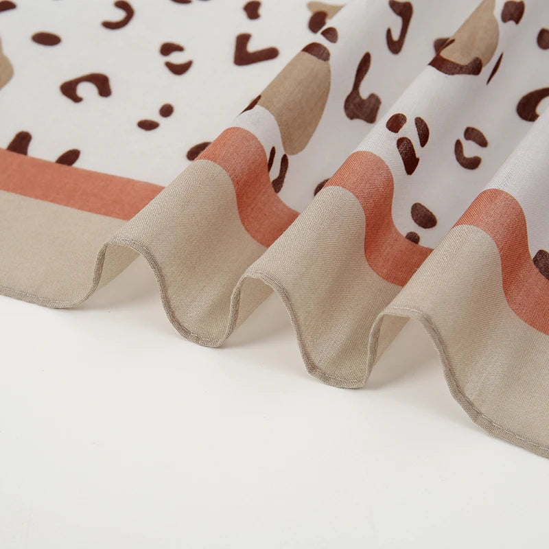 110*110cm Satin Square Scarf Women Big Size Shawl Ink Wash Style Luxury Design Scarf Floral Printed Handkerchief Damask Hijab