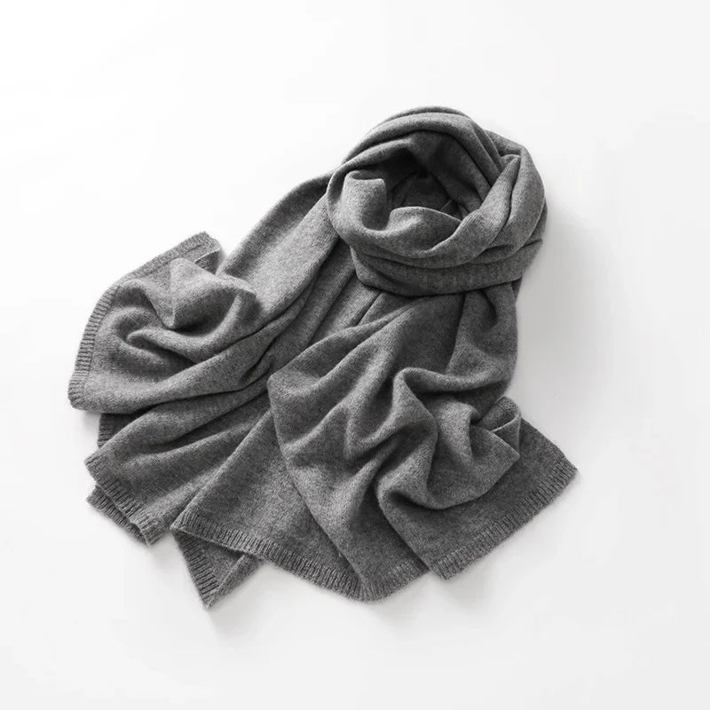 Quality 100% Cashmere Scarf for Women  Men Solid Color Warm Winter Knit Wrap, Soft Luxury Neck Warmer, Fashion Lightweight