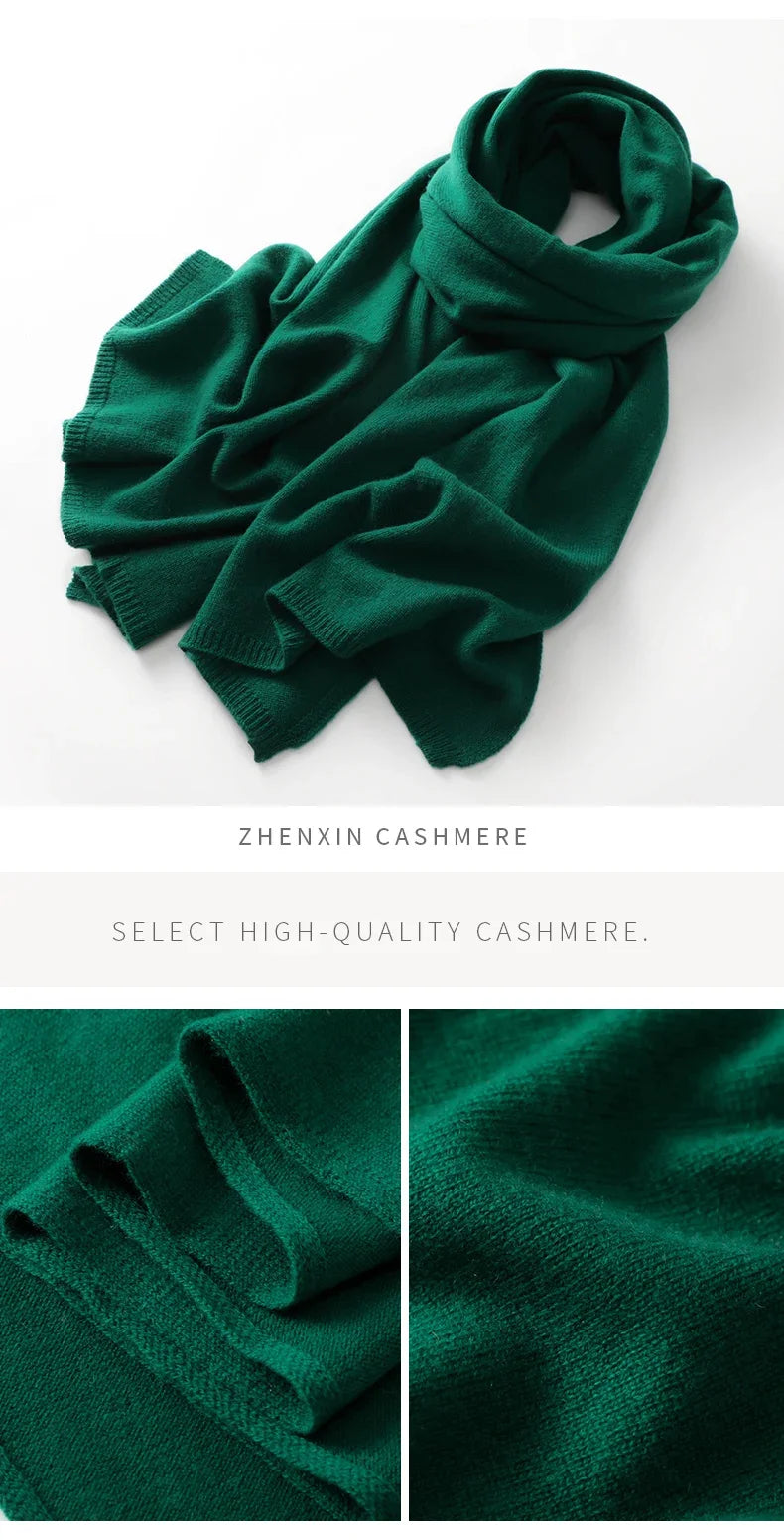 Quality 100% Cashmere Scarf for Women  Men Solid Color Warm Winter Knit Wrap, Soft Luxury Neck Warmer, Fashion Lightweight