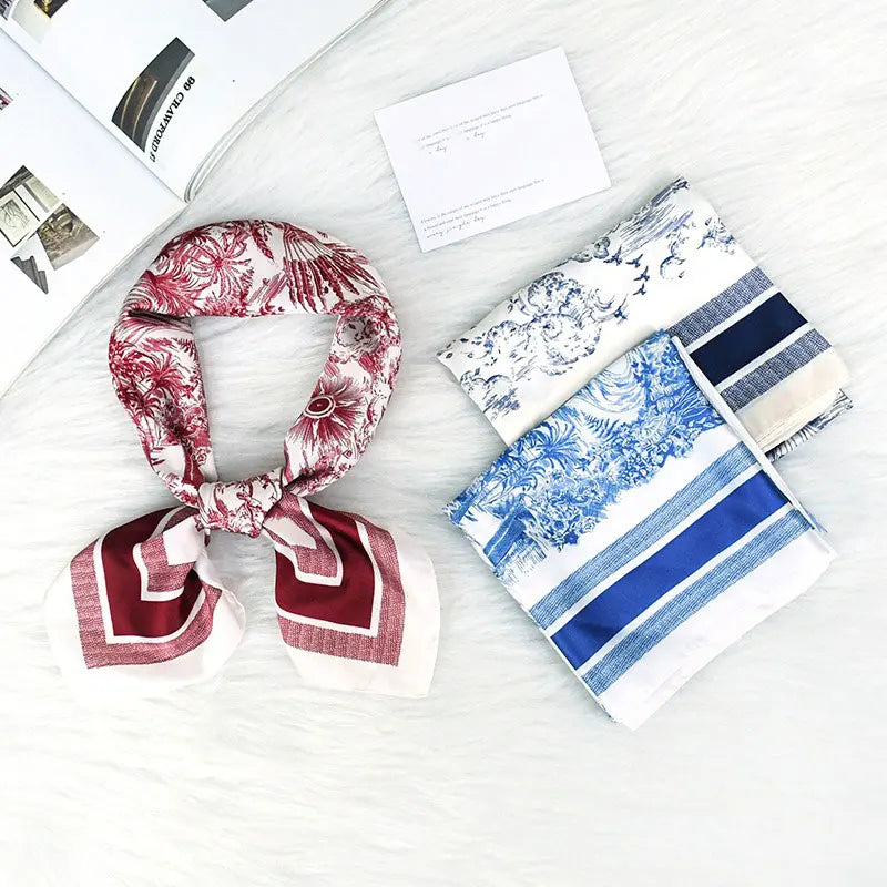 70*70cm New Literary Fashionable Bandana Simulation Silk Temperament Square Scarves Women Spring/Summer Soft Satin Scarf