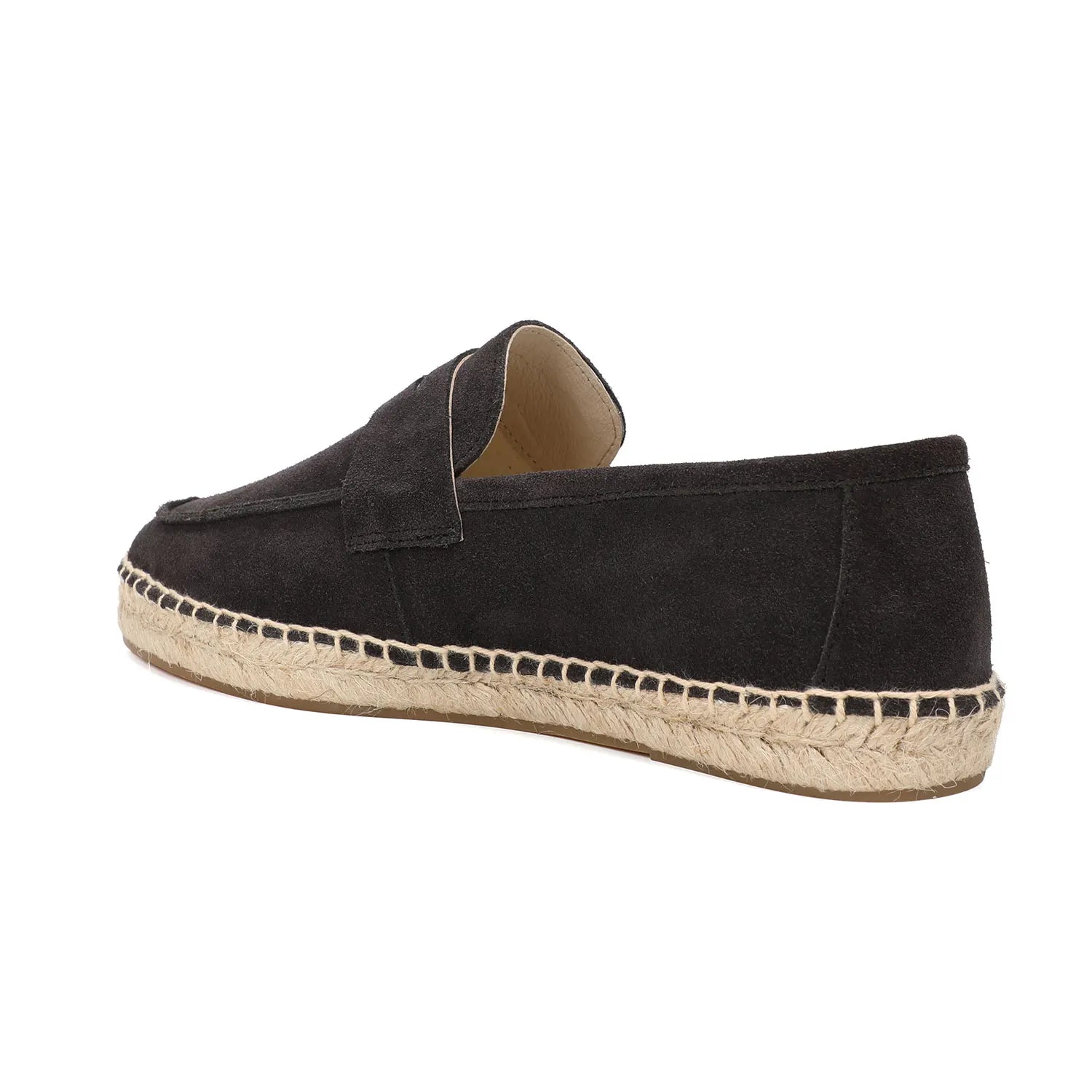Men's Jute Espadrilles Slip on Loafers Cow Suede Leather Casual Shoes