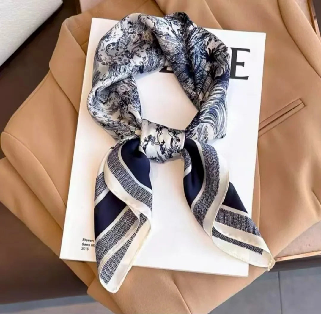 70*70cm New Literary Fashionable Bandana Simulation Silk Temperament Square Scarves Women Spring/Summer Soft Satin Scarf