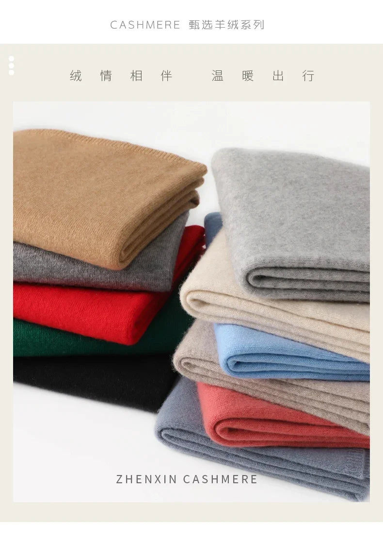 Quality 100% Cashmere Scarf for Women  Men Solid Color Warm Winter Knit Wrap, Soft Luxury Neck Warmer, Fashion Lightweight
