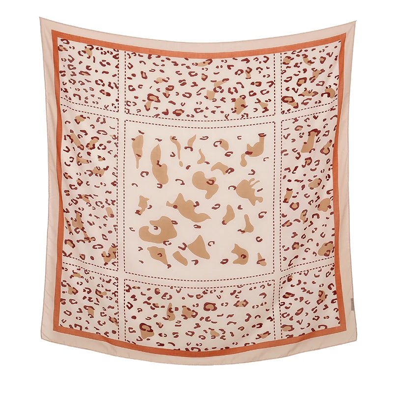 110*110cm Satin Square Scarf Women Big Size Shawl Ink Wash Style Luxury Design Scarf Floral Printed Handkerchief Damask Hijab