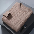 Winter New Men's Thickened Sweater Mink Cashmere Sweater Pullover Round Neck Twisted Large Size Casual Underlay Knitted Warm Top