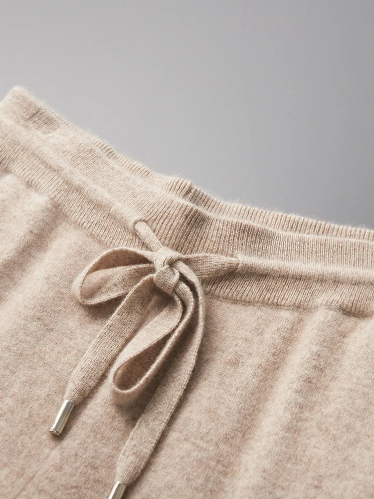 Yoyoselect Men 100% Cashmere Sweater Suit O Neck Pullover Casual Pants Luxury Soft Knitwear Autumn Winter Thick Warm Clothing