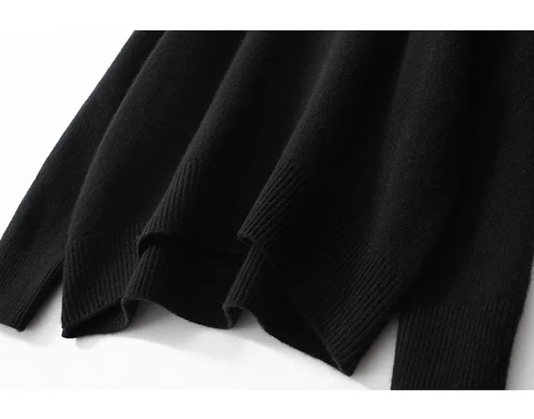 2024 Autumn and Winter New Thick Cashmere Sweater Women High Neck Pullover Sweater Warm Loose Knitted Base Sweater Jacket Tops