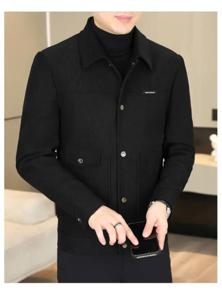 2024 Autumn Casual Business Jackets Men Slim Fit Social Office Outwear Korean Fashion Lapel Outwear Streetwear Windbreaker