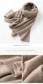 Quality 100% Cashmere Scarf for Women  Men Solid Color Warm Winter Knit Wrap, Soft Luxury Neck Warmer, Fashion Lightweight
