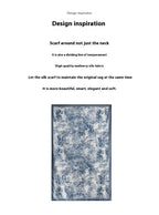 Spring and summer long strip 100% mulberry silk scarf blue silk scarf high literary sense sun protection large shawl thin