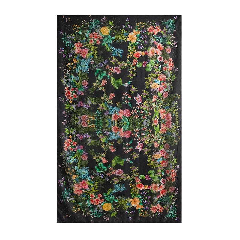 Spring and summer long strip 100% mulberry silk scarf blue silk scarf high literary sense sun protection large shawl thin