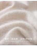 2025 Autumn And Winter New Men's Mink Wool Sweater POLO Collar Pullover Business Thick Warm Loose Oversized Knitted Sweater Tops