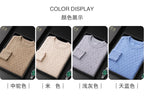 Winter Thick Warm Jacquard Cashmere Round Neck Sweater Men's Slim Fashion Pullover Knitted Wool Bottoming Shirt