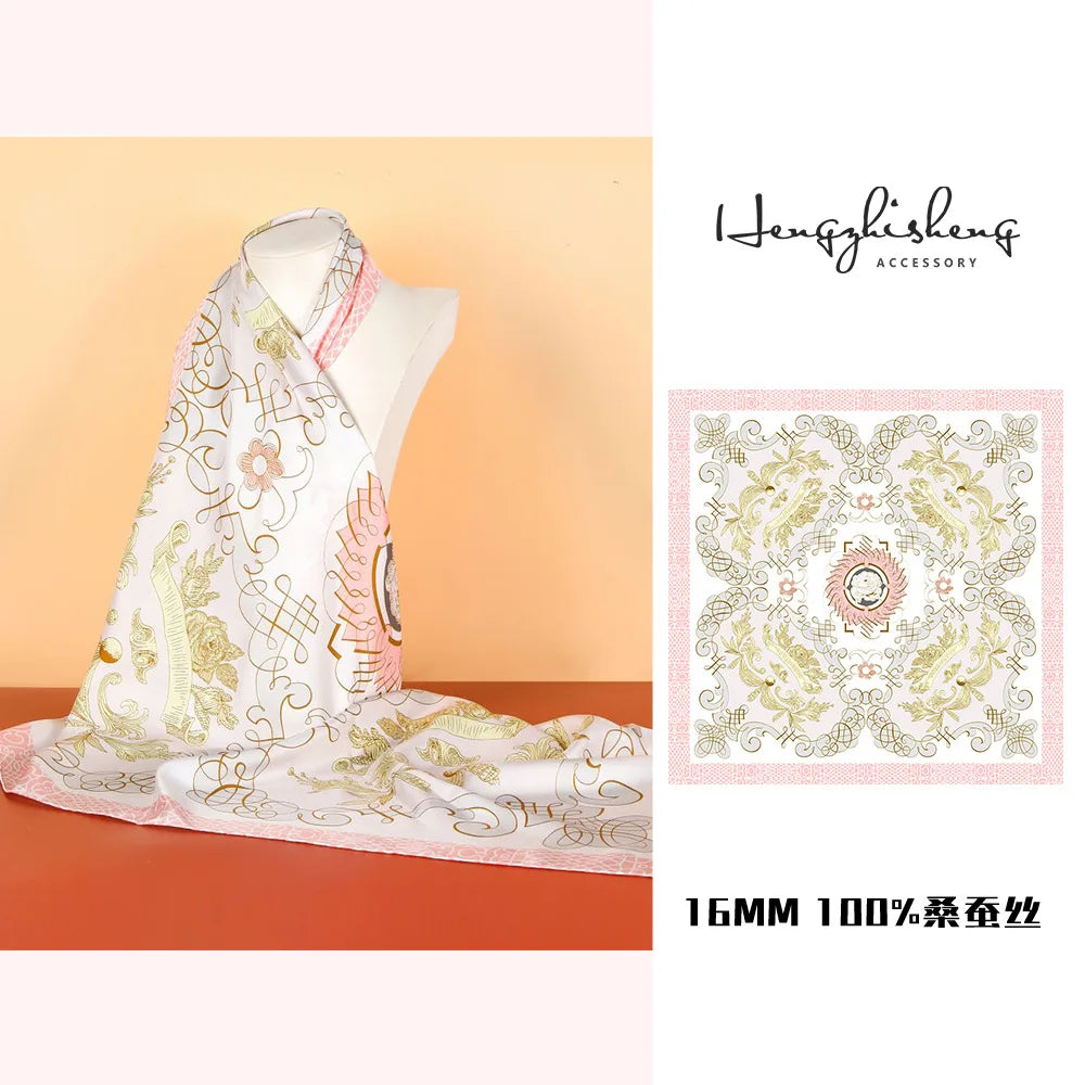 New 90 square twill silk sunscreen women's square  shawl scarf