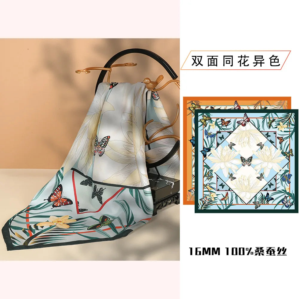 New 90 square twill silk sunscreen women's square  shawl scarf