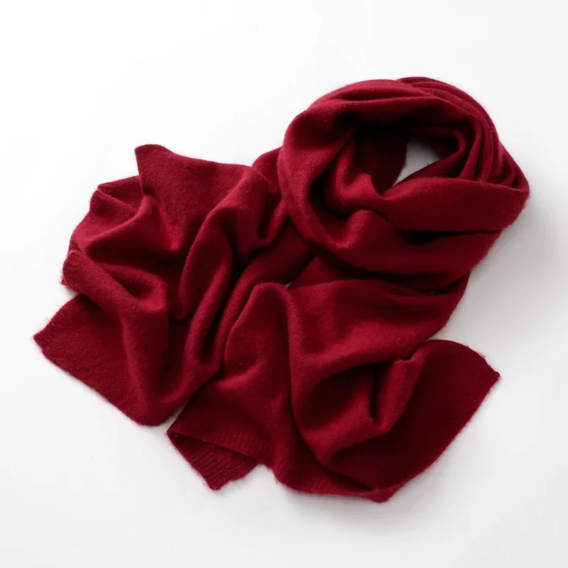 Quality 100% Cashmere Scarf for Women  Men Solid Color Warm Winter Knit Wrap, Soft Luxury Neck Warmer, Fashion Lightweight