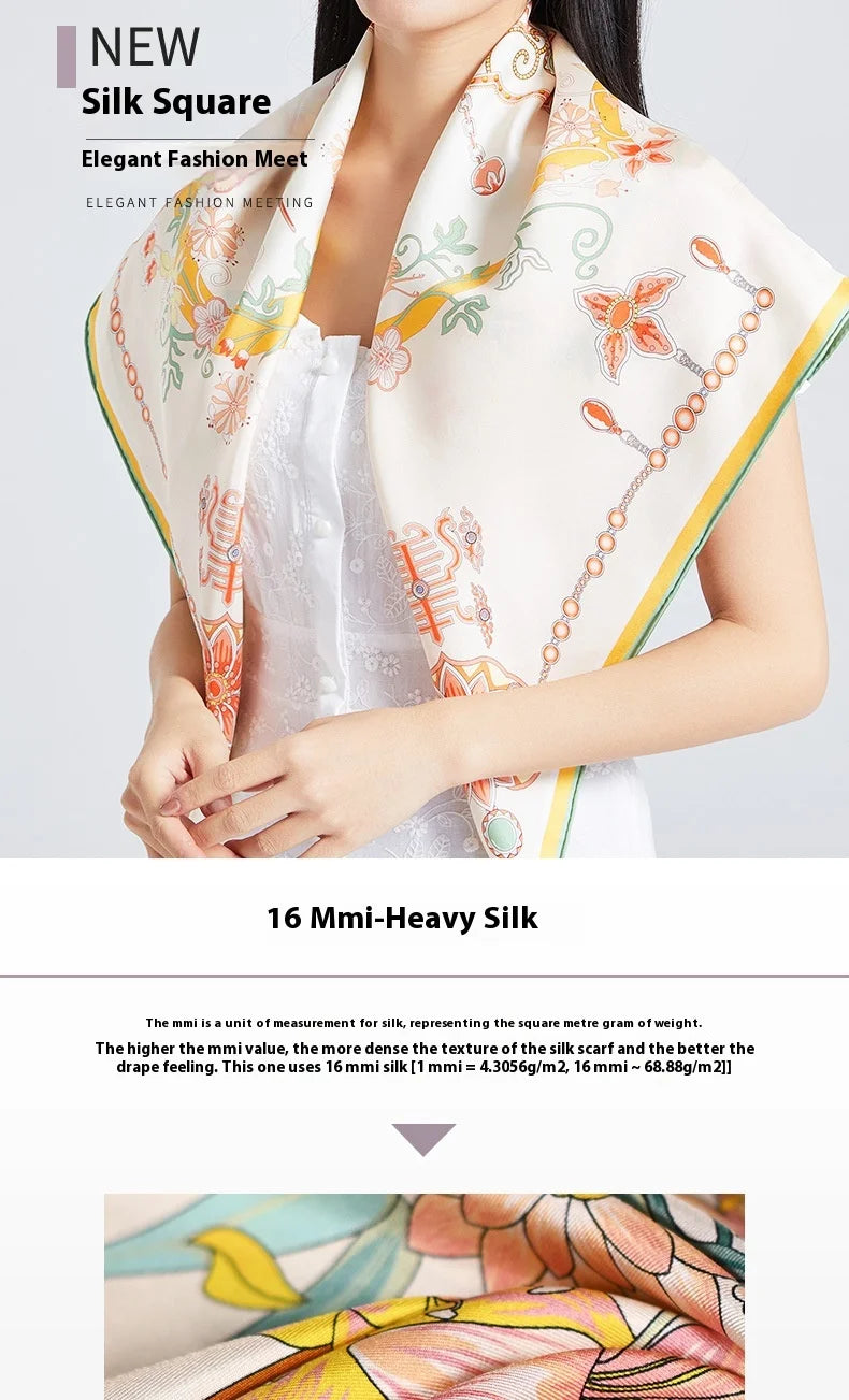 New 90 square twill silk sunscreen women's square  shawl scarf