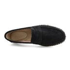 Men's Jute Espadrilles Slip on Loafers Cow Suede Leather Casual Shoes