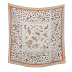 110*110cm Satin Square Scarf Women Big Size Shawl Ink Wash Style Luxury Design Scarf Floral Printed Handkerchief Damask Hijab