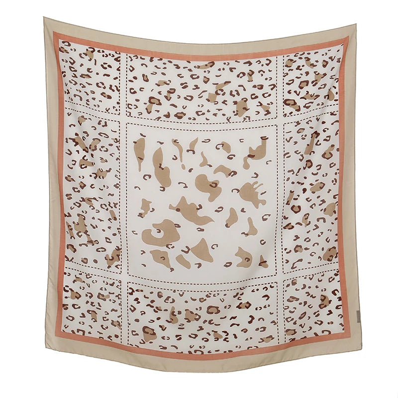 110*110cm Satin Square Scarf Women Big Size Shawl Ink Wash Style Luxury Design Scarf Floral Printed Handkerchief Damask Hijab