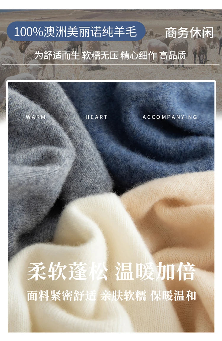 100% Merino wool men's lapel short sleeved sweater T-shirt new knitted casual business men's pullover sweater wool T-shirt summe