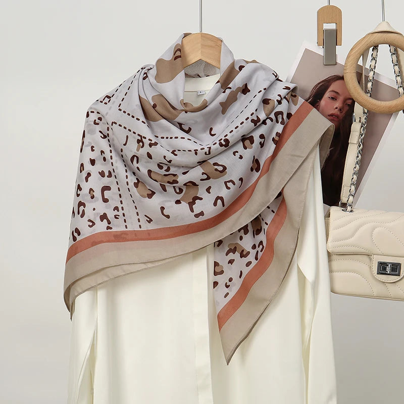 110*110cm Satin Square Scarf Women Big Size Shawl Ink Wash Style Luxury Design Scarf Floral Printed Handkerchief Damask Hijab