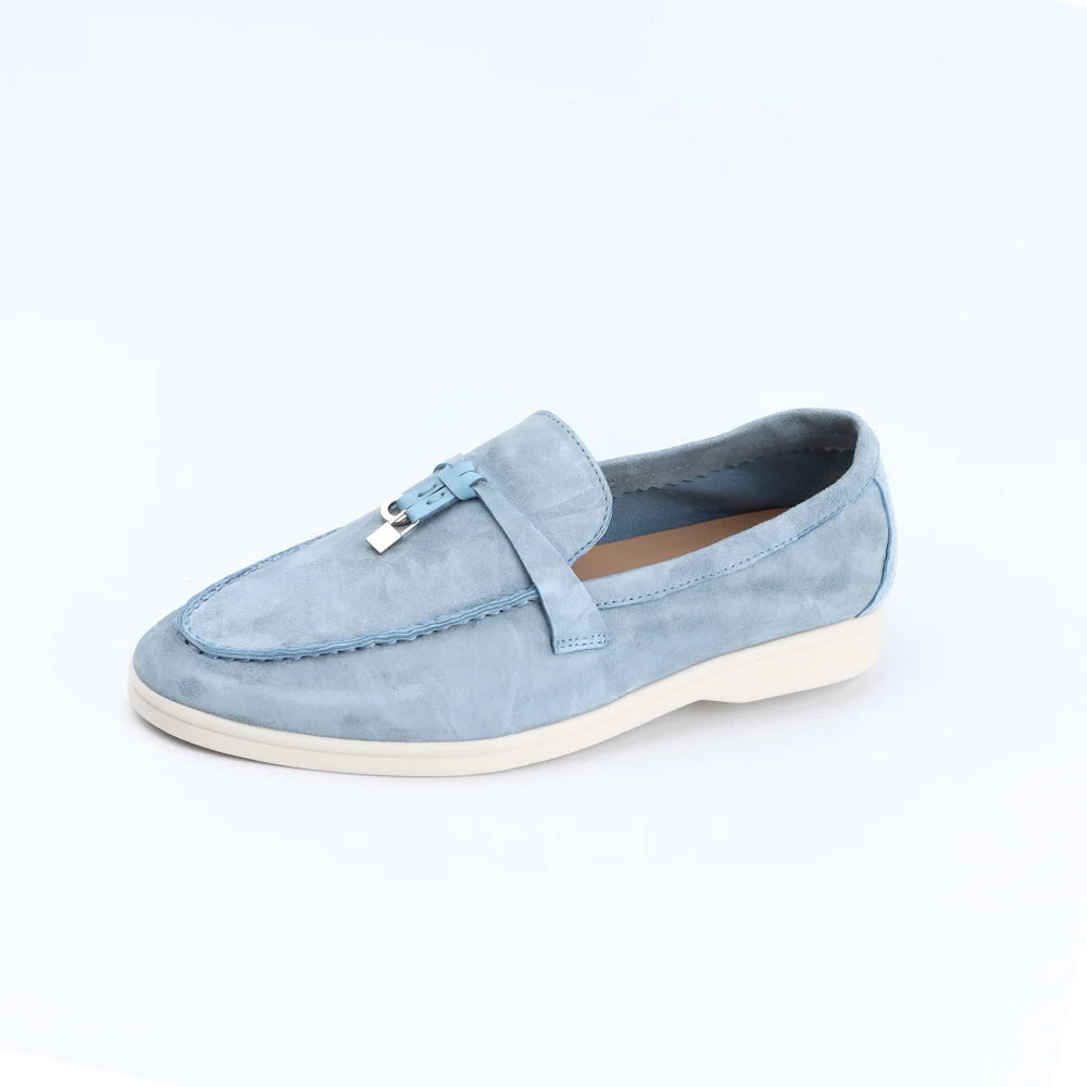 Women Suede Loafer 2024 Summer Walking Casual Moccasins Flat Loafer Men Lazy Shoes Fashion New Design Slip on Loafer Unisex